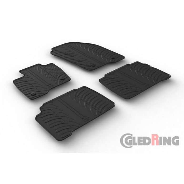 Rubbermatten passend voor Ford S-Max 6/2015- & Galaxy 8/2015- (T profiel 4-delig + montageclips)